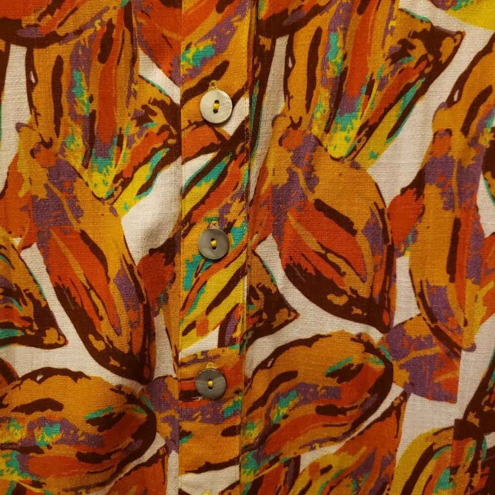 Lorraine Linen-Bamboo Blouse - Orange Crushed! - Picture 6 of 14
